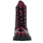 Lakierowane Botki damskie Rieker Z2841-33 red bordowe ocieplane futerkiem