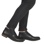 Skórzane Trzewiki męskie Rieker 14609-00 czarne przejściowe botki wiązane