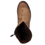 Zamszowe botki damskie Potocki 19311KH beżowe ocieplone wygodne