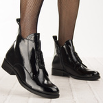 Eleganckie Botki lakierowane S.Barski HY52-525 czarne ocieplone