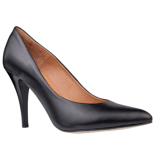 Szpilki damskie skórzane Prestige 2107 K-lico czarny OUTLET