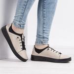 Półbuty damskie skórzane T. SOKOLSKI AMI W26-151 szare wygodne