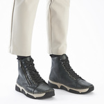 Zielone Botki damskie Rieker 45920-54 green sneakersy na grubej podeszwie