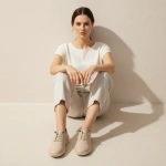 Beżowe półbuty skórzane T. Sokolski 2023 beige wiązane buty damskie