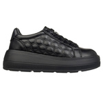 Czarne sneakersy na platformie damskie skórzane Filippo DP7285/25 BK