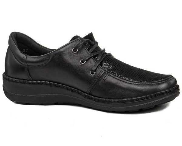 Półbuty wiązane Axel 1862 czarny + stretch