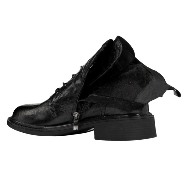 Skórzane botki trzewiki damskie Venezia V442-00816-01BLA czarne ocieplone