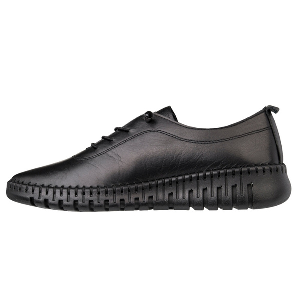 Skórzane półbuty na platformie T. Sokolski 4000 BLK czarne wiązane