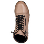 Skórzane Botki damskie Artiker 54C0786 capuccino beżowe ciepłe