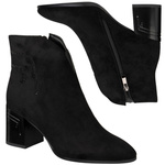 Zamszowe Botki damskie D&A S.Barski MR52-131 czarne ocieplone