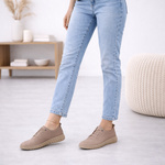 Skórzane półbuty na platformie T. Sokolski 4000 Vizon szare wiązane