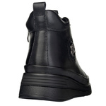 Czarne Botki na platformie damskie Filippo DBT4215/25 BK BK skórzane