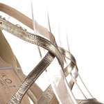 Złote szpilki z paskami skórzane damskie Kotyl 7317 złoty ef