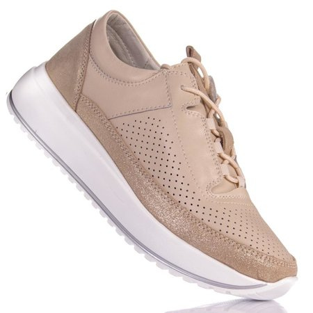 Sneakersy ażurowe Artiker 52C1384 beż