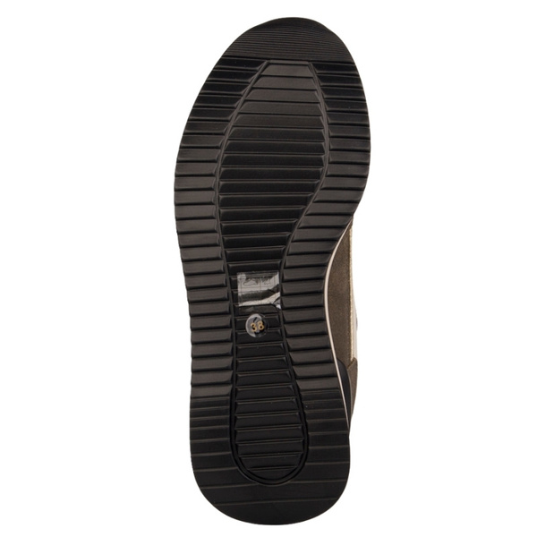 Sneakersy sportowe na platformie damskie Filippo DP7103 WH BR skórzane