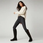 Czarne kozaki damskie Simen 1972A S04 skórzane ciepłe WEŁNA