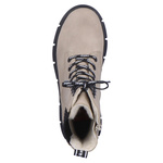 Beżowe Botki workery damskie Rieker X3414-60 ciepłe zimowe ocieplone