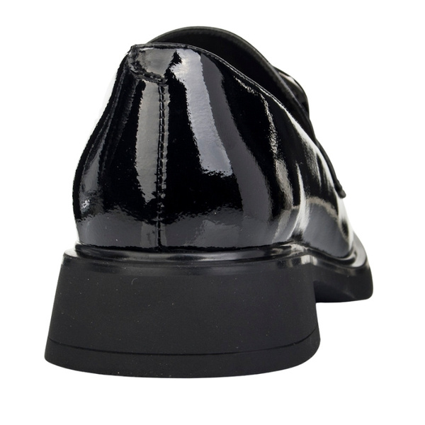 Lakierowane lordsy damskie Filippo DP6186/25 BK czarne z ozdobą