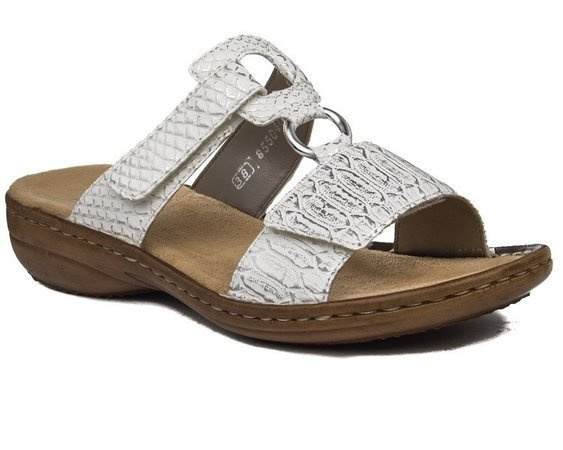 Klapki Rieker 608P9-80 white weiss białe