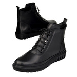 Botki czarne damskie skórzane Artiker 55C1528 ocieplane trzewiki zimowe