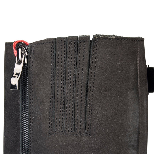 Czarne kozaki damskie Simen 1972A S04 skórzane ciepłe WEŁNA