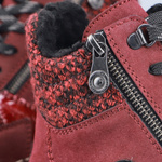 Czerwone sneakersy zimowe botki Rieker 45960-35 red skórzane 