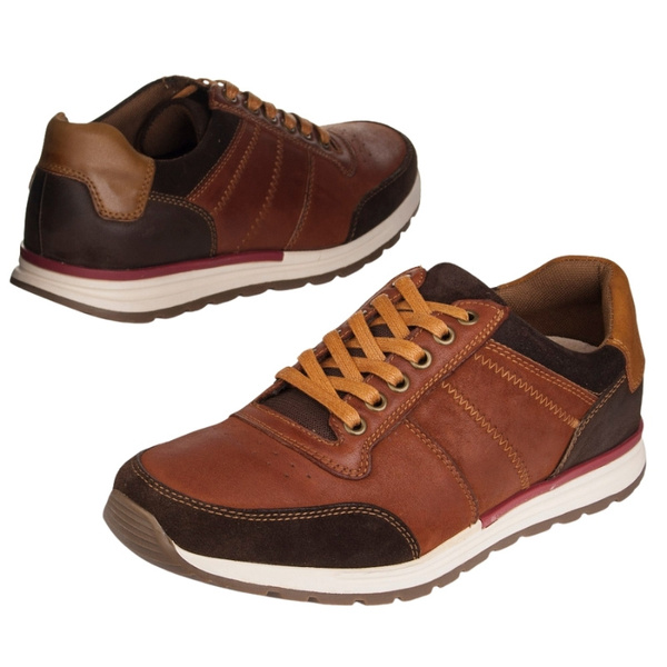 Skórzane sneakersy męskie T.Sokolski CH W25-361 brązowe wiązane