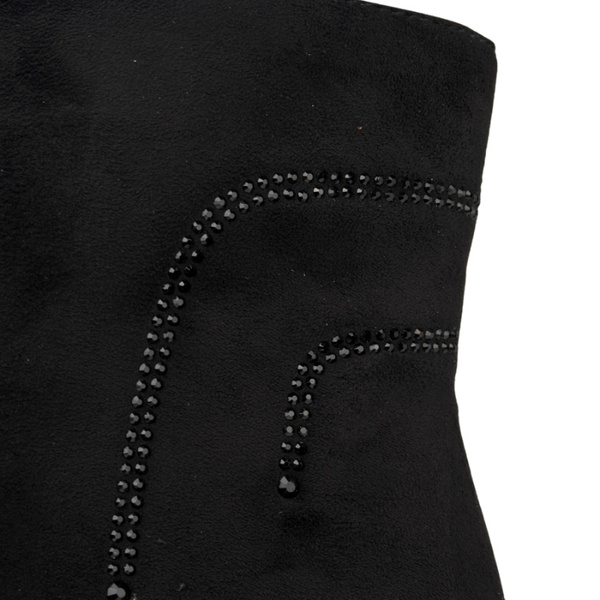 Zamszowe Botki damskie D&A S.Barski MR52-131 czarne ocieplone