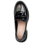 Lakierowane lordsy damskie Filippo DP6186/25 BK czarne z ozdobą