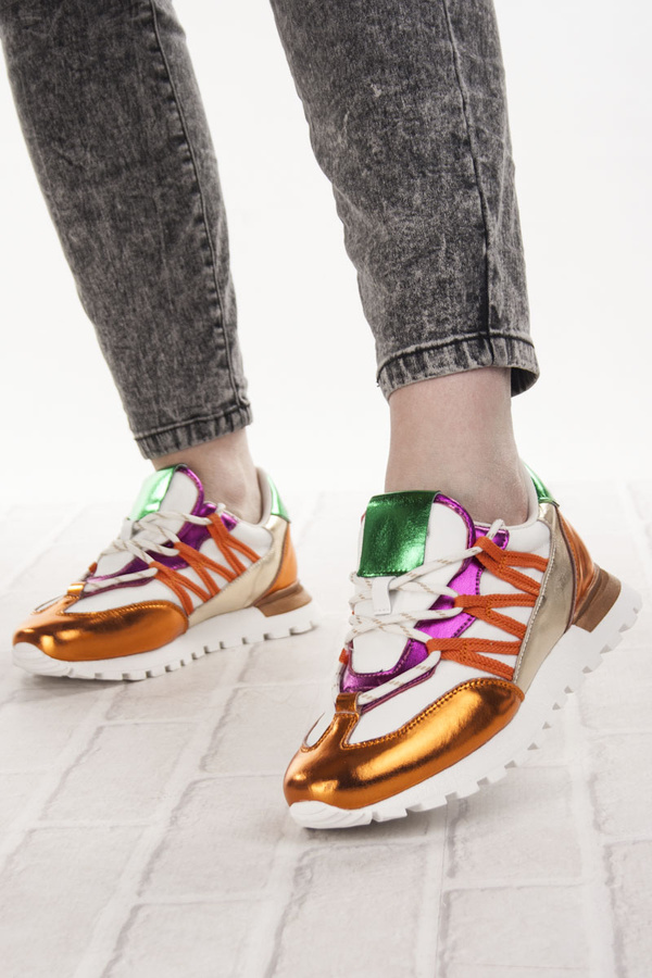 Kolorowe sneakersy damskie Artiker 56C1737 skórzane