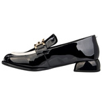 Lakierowane półbuty loafersy damskie Artiker 55C0413 czarne skórzane