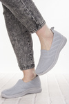 Sneakersy materiałowe damskie Potocki 16330GR szare buty slip-on