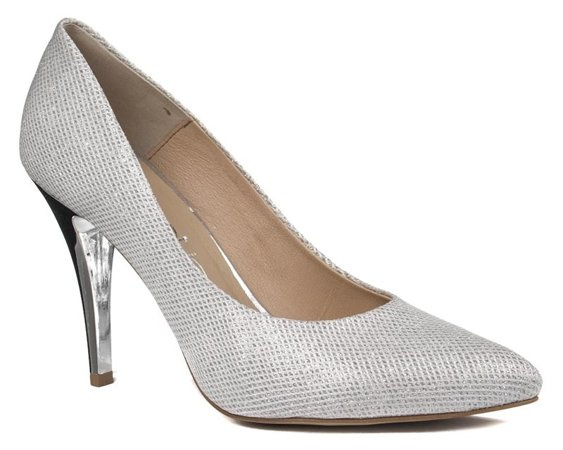 Szpilki Prestige 2107 Srebrny brokat