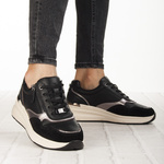 Czarne sneakersy na platformie damskie Filippo DP7105/25 BK skórzane