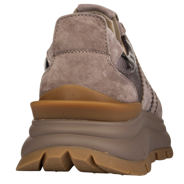 Beżowe sneakersy na platformie damskie Filippo DP7408 TP skórzane