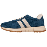 Granatowe sneakersy zamszowe Venezia V408-00395 z paskami naturalna skóra