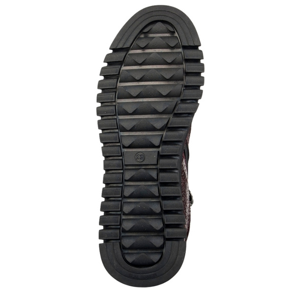 Lakierowane Botki na zamek damskie Artiker 57C2165 bordowe skórzane