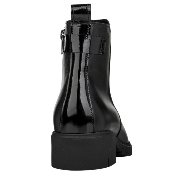 Skórzane Botki damskie Bioeco Arka 7911 czarne eleganckie ocieplone