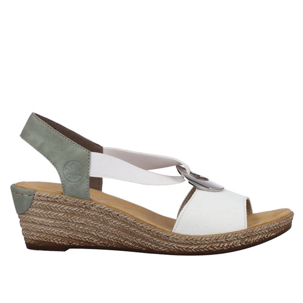 Sandały damskie Rieker 624H6-80 white comb