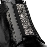 Eleganckie Botki lakierowane S.Barski HY52-506 czarne ocieplone