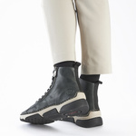 Zielone Botki damskie Rieker 45920-54 green sneakersy na grubej podeszwie