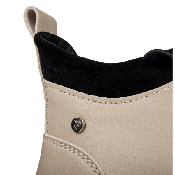 Beżowe Botki na platformie damskie Filippo DBT4799/25 BE skórzane