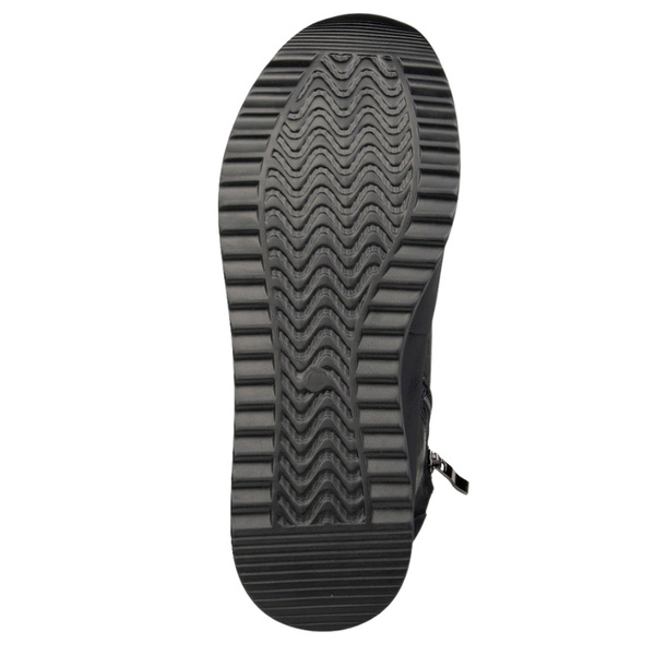 Czarne Botki na platformie damskie Filippo DBT4215/25 BK BK skórzane