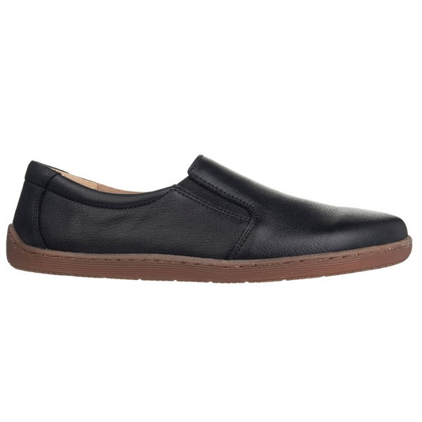 Buty Barefoot damskie wsuwane Helios 452 czarne skórzane Polskie