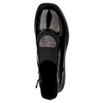 Lakierowane Botki damskie na koturnie D&A S.Barski MR52-104 czarne