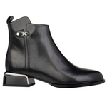Czarne eleganckie botki damskie Filippo DBT7382/25 BK skórzane ocieplone