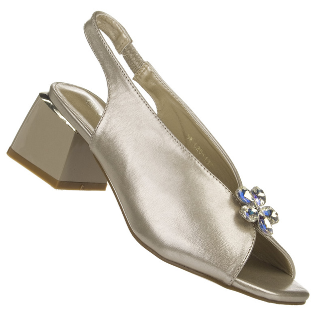 Sandały damskie T. Sokolski 137 LTGOLD złote na obcasie wizytowe