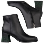 Skórzane Botki damskie Artiker 57C0007 z ozdobnym obcasie ocieplone