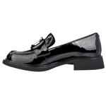 Lakierowane lordsy damskie Filippo DP6186/25 BK czarne z ozdobą
