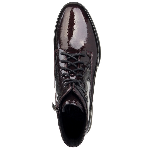 Eleganckie skórzane botki damskie Artiker 57C1119 bordowe ocieplone